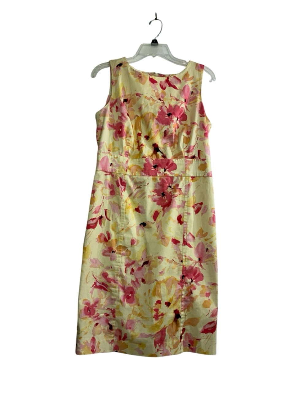 Anne Klein Cream Midi Dress with Pink and Yellow Floral Print